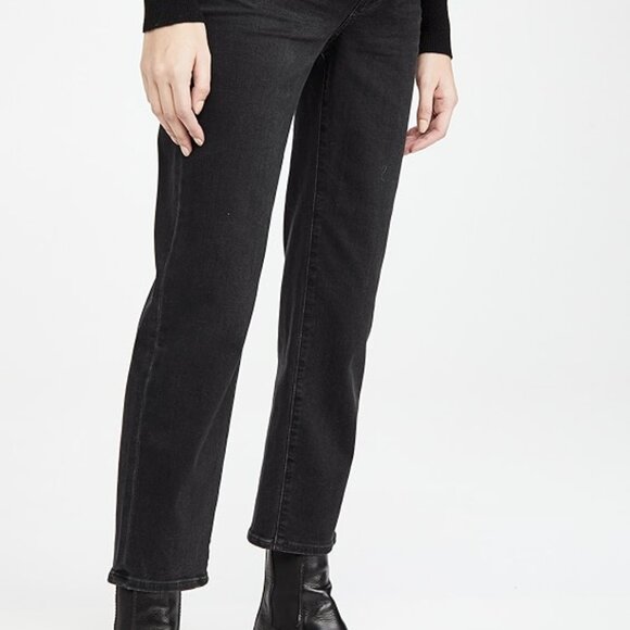 Paige Claudine Black Lotus Maternity Jeans with Raw Hem New with Tags - Picture 2 of 4